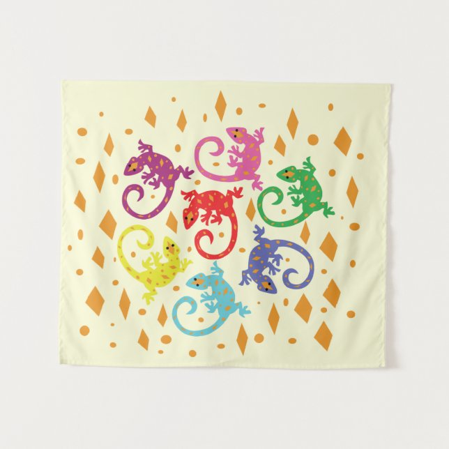 Colorful Lizards Tapestry (Front (Horizontal))