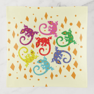 Colorful Lizards Trinket Tray