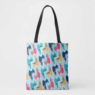 Colorful Llama Alpaca Lama Animal Pattern Tote Bag