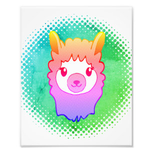 Colorful Llama Art Print