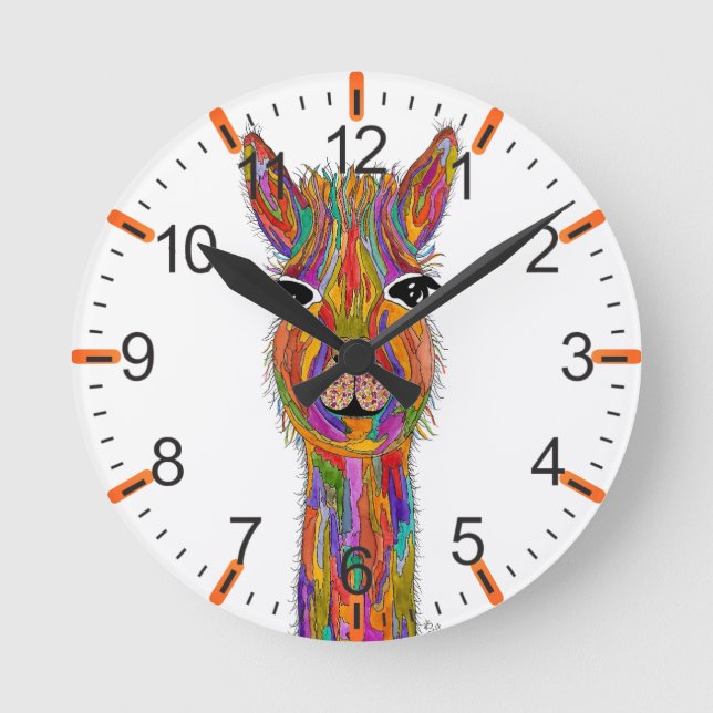 Colorful Llama Clock (Front)