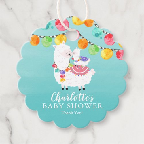 Colorful Llama Mama Baby Shower Favor Favor Tags