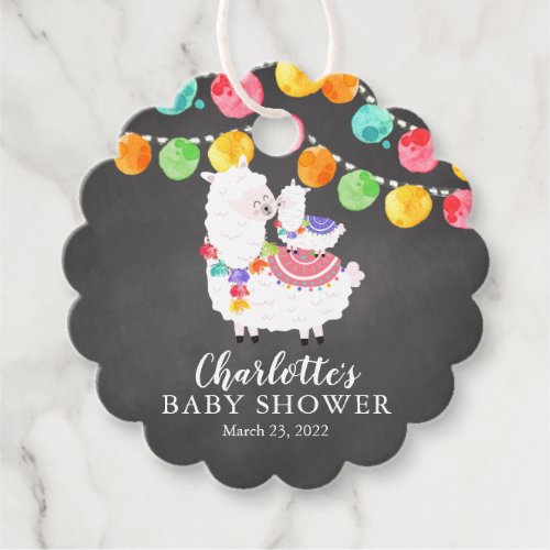 Colorful Llama Mama Baby Shower Favor Favor Tags