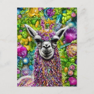 Colorful Llama Postcard