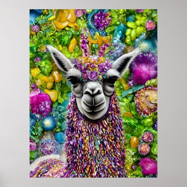 Colorful Llama Poster (Front)