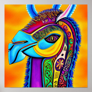 Colorful Llama Poster