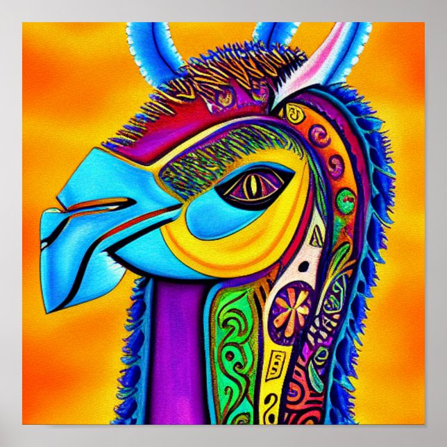 Colorful Llama   Poster (Front)