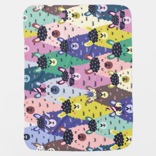 Colorful Llamas Childish Seamless Background Baby Blanket