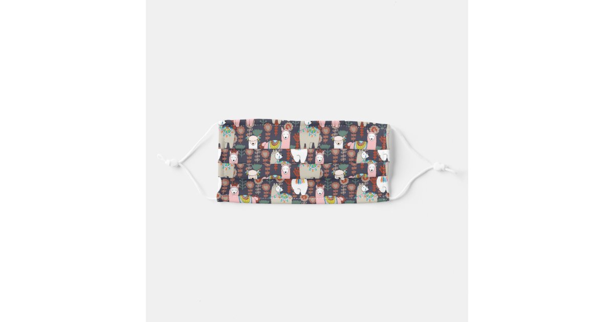 Colorful Llamas Pattern Cloth Face Maskcom