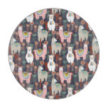 Colorful Llamas Pattern Cutting Board