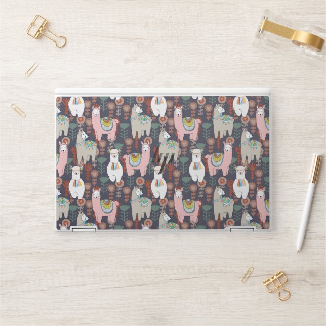 Colorful Llamas Pattern HP Laptop Skin (Desk)