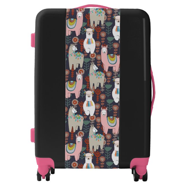 Colorful Llamas Pattern Luggage (Front)