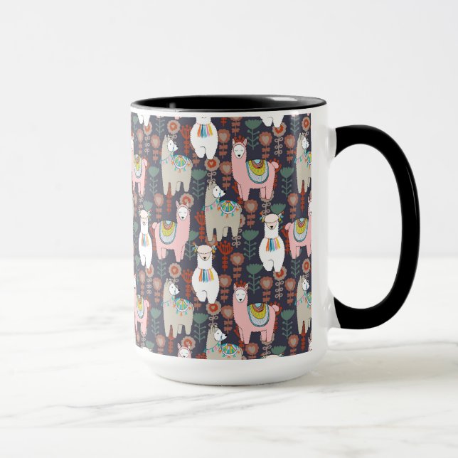 Colorful Llamas Pattern Mug (Right)