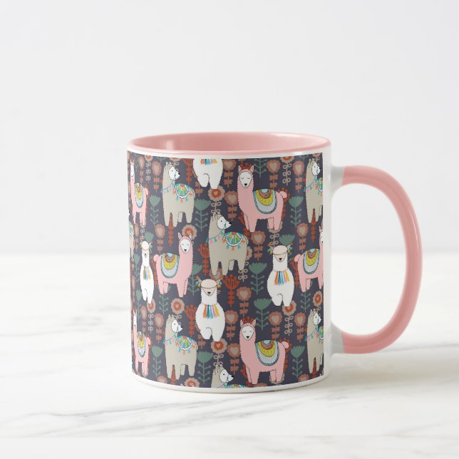 Colorful Llamas Pattern Mug (Right)