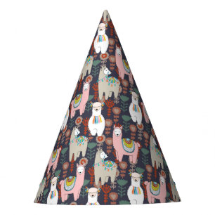 Colorful Llamas Pattern Party Hat