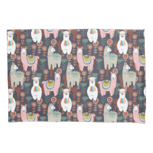 Colorful Llamas Pattern Pillow Case