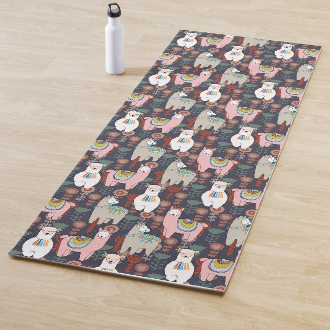 Colorful Llamas Pattern Yoga Mat (In Situ)