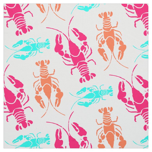 Colorful Lobster Bake Fabric (Swatch)