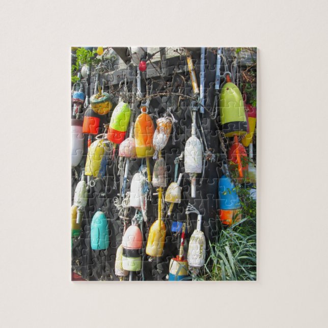 Colorful Lobster Buoys Jigsaw Puzzle (Vertical)