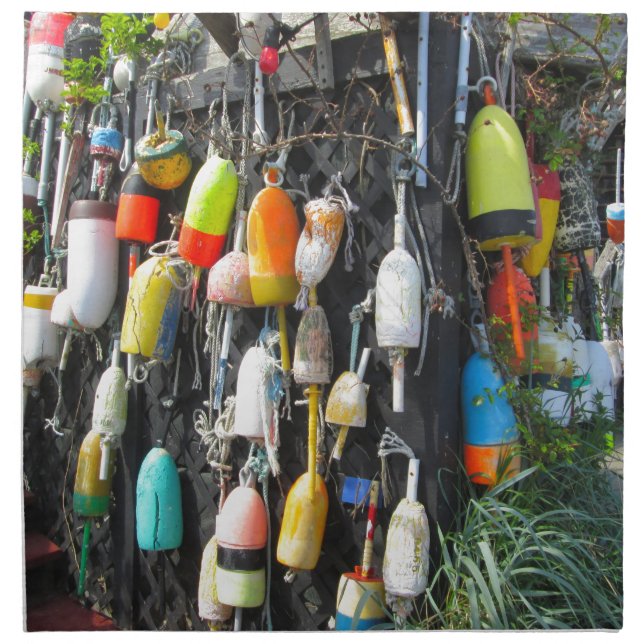 Colorful Lobster Buoys Napkin (Front)