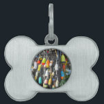 Colorful Lobster Buoys Pet Name Tag<br><div class="desc">These buoys were captured outside of a restaurant in Kennebunkport.</div>