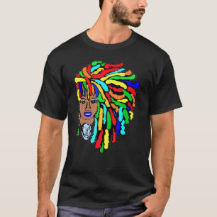 Colorful Locs Side Afro Dreadlocks Natural Hair  2 T-Shirt