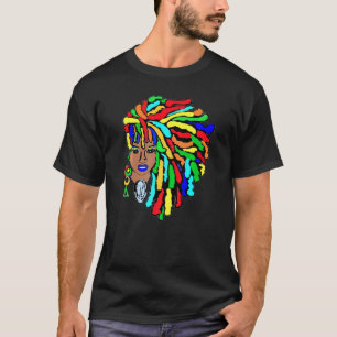 Colorful Locs Side Afro Dreadlocks Natural Hair 2 T-Shirt