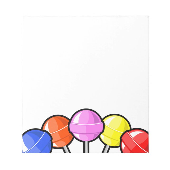 Colorful Lollipops Candy Treats Fun Yummy Graphics Notepad (Front)
