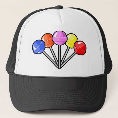 Colorful Lollipops Candy Treats Fun Yummy Graphics Trucker Hat