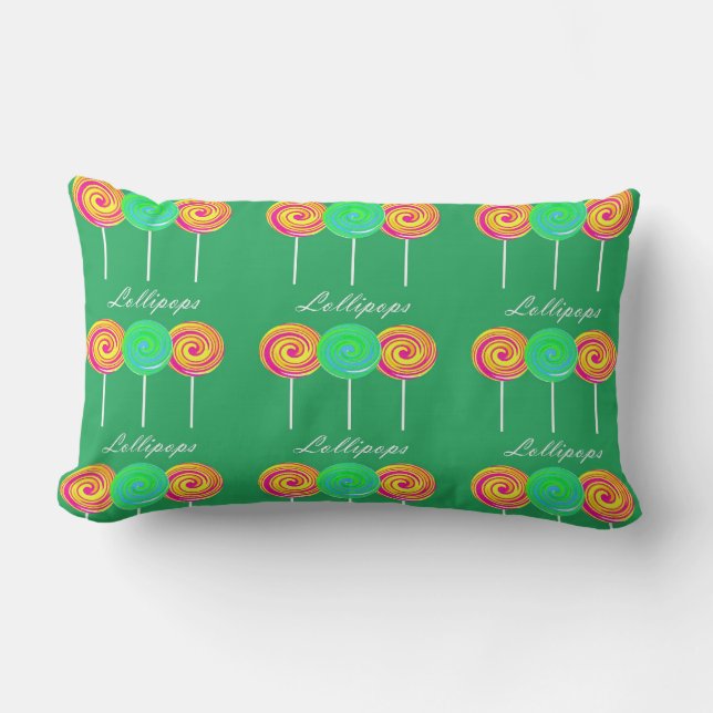 Colorful lollipops illustration throw pillow (Front)