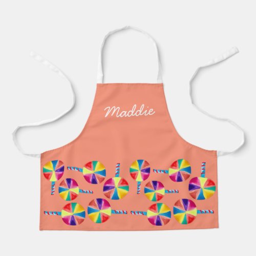 Colorful lollipops pattern apron