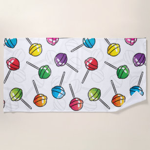 Colorful lollipops pattern beach towel