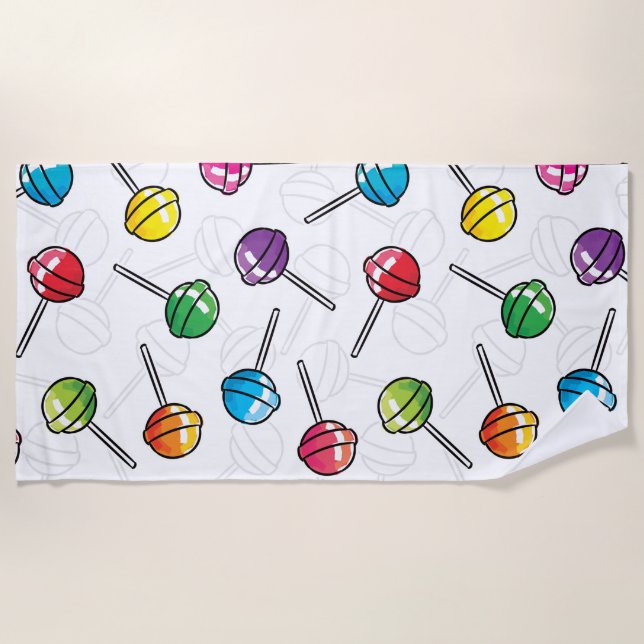Colorful lollipops pattern beach towel (Front)