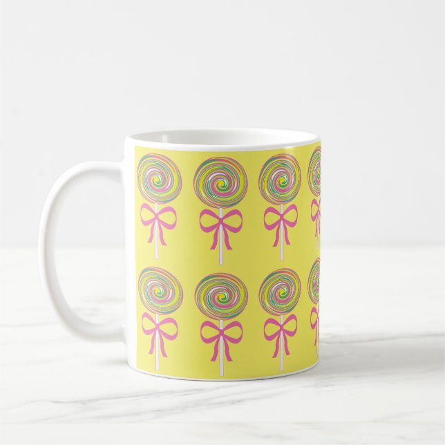 Colorful lollipops pattern coffee mug (Left)