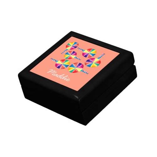 Colorful lollipops pattern gift box
