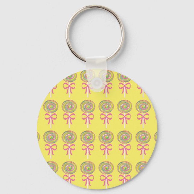 Colorful lollipops pattern keychain (Front)