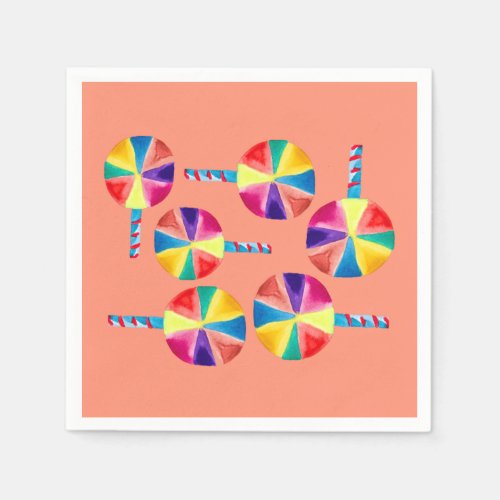 Colorful lollipops pattern napkins