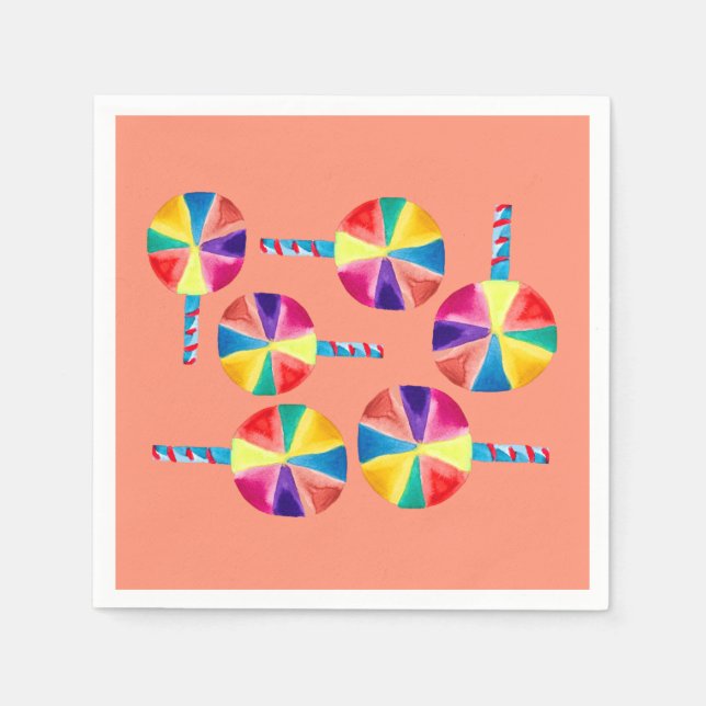 Colorful lollipops pattern napkins (Front)