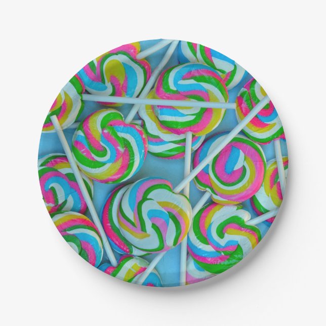 Colorful lollipops pattern paper plates (Front)