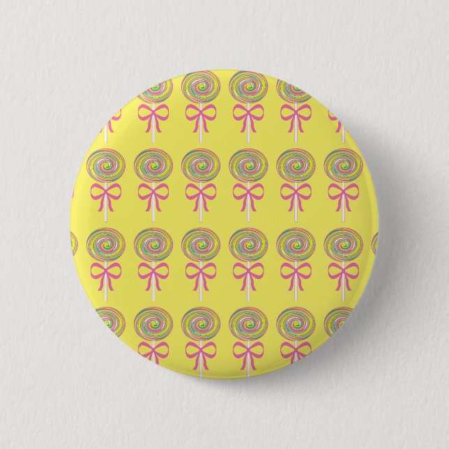 Colorful lollipops pattern pinback button (Front)