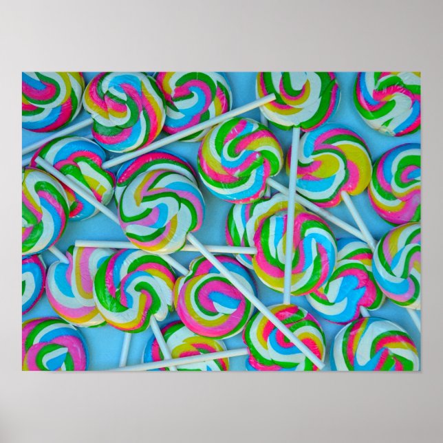 Colorful lollipops pattern poster (Front)