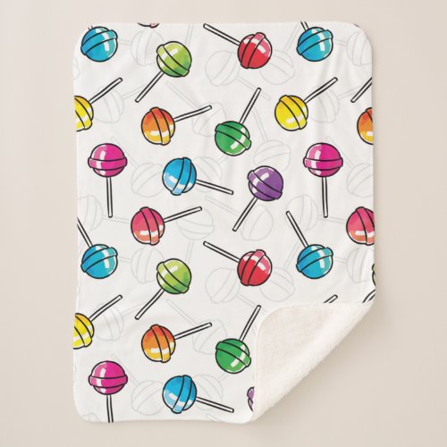 Colorful lollipops pattern sherpa blanket