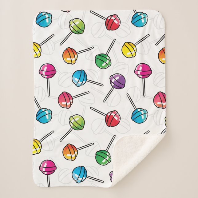 Colorful lollipops pattern sherpa blanket (Front)