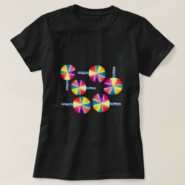 Colorful lollipops pattern T-Shirt (Design Front)