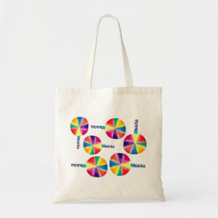 Colorful lollipops pattern tote bag