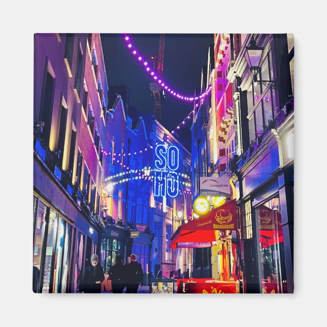 Colorful London Magnet Soho, England (Front)