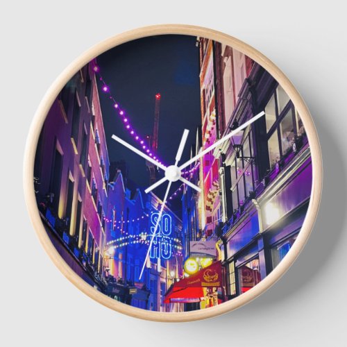 Colorful London Soho England  Clock