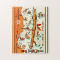 Colorful Long Beach Island 11x14 Map