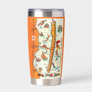 Colorful Long Beach Island Map  Insulated Tumbler