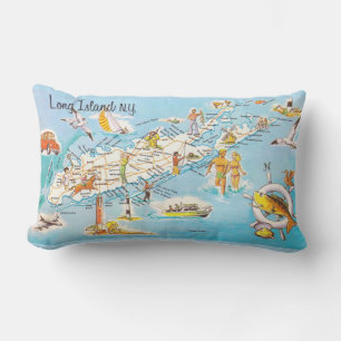 Colorful Long Island NY  Lumbar Pillow